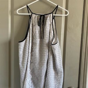 White eyelet and tie tank top